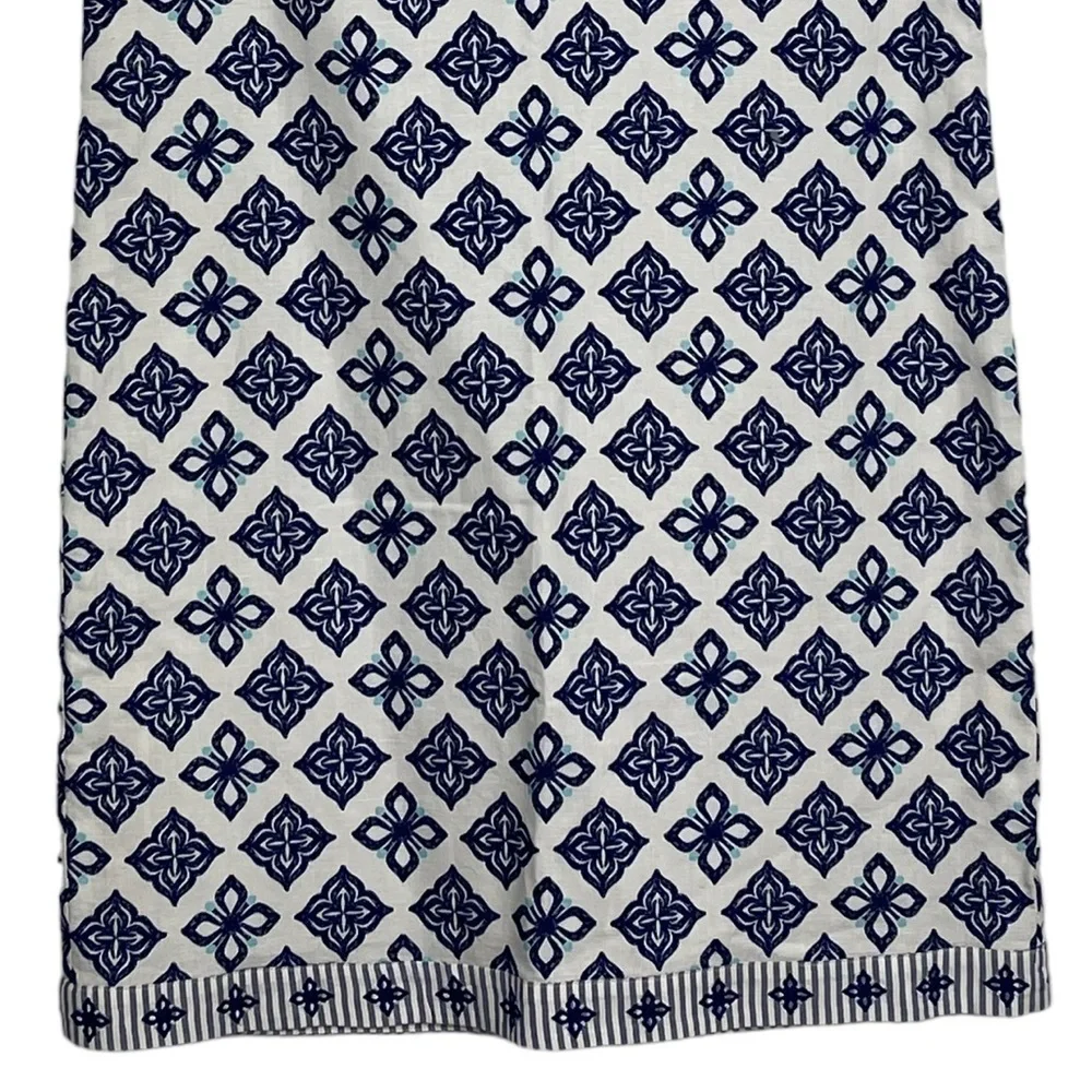 VINEYARD VINES 2Q0498 WHALE TALE TILE STRIPE LINEN COTTON TUNIC SHIFT DRESS
